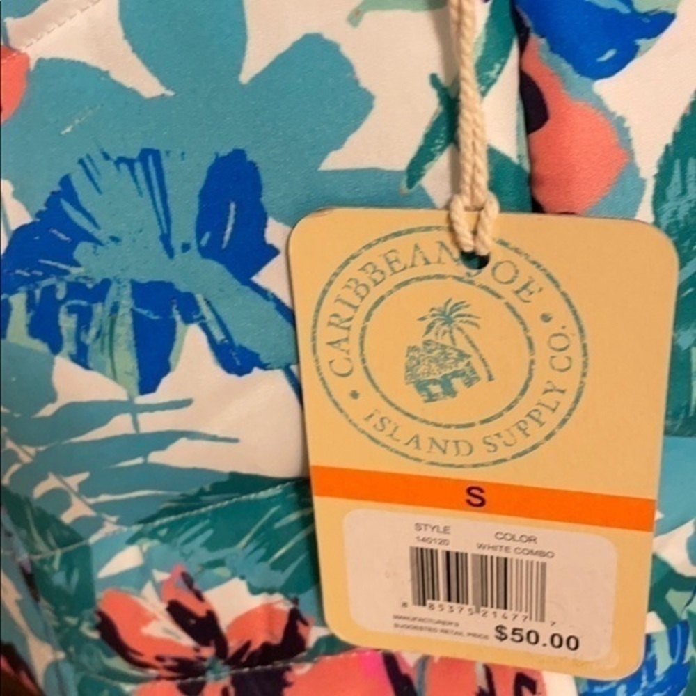 CARIBBEAN JOE Vest Floral full zipper outerwear new Size small - Picture 3 of 8